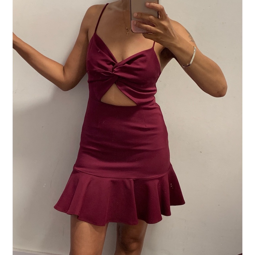 Wine mini dress